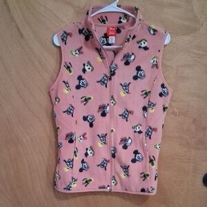 Disney Kids Pink Character Fleece Vest
